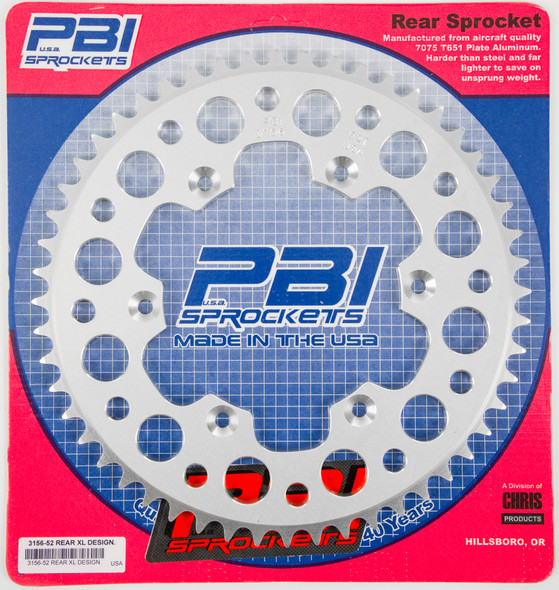 Pbi Rear Sprocket Aluminum 52T-520 Hon/Yam 3156-52-3