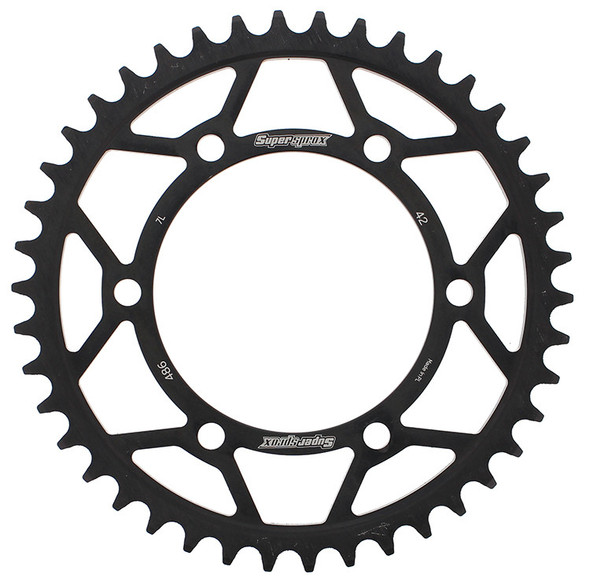 Supersprox Rear Sprocket Steel 42T-520 Blk Hon/Kaw Rfe-486-42-Blk