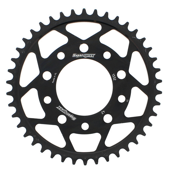 Supersprox Rear Sprocket Steel 42T-525 Blk Hon/Tri Rfe-1332-42-Blk