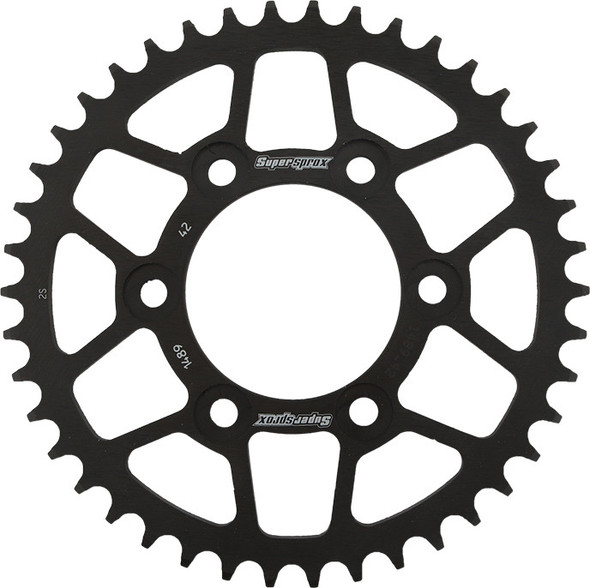 Supersprox Rear Sprocket Steel 42T-525 Blk Kaw Rfe-1489-42-Blk