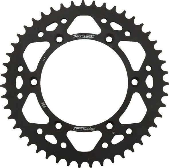 Supersprox Rear Sprocket Steel 47T-520 Blk Kaw/Suz Rfe-808-47-Blk