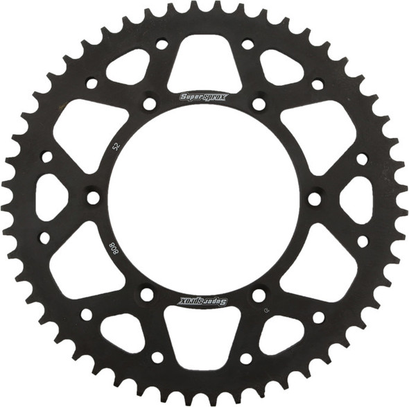 Supersprox Rear Sprocket Steel 52T-520 Blk Kaw/Suz Rfe-808-52-Blk