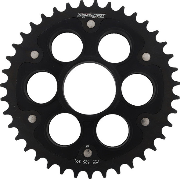 Supersprox Rear Stealth Sprocket Alu/Stl 39T-525 Blk Duc Rst-755525-39-Blk