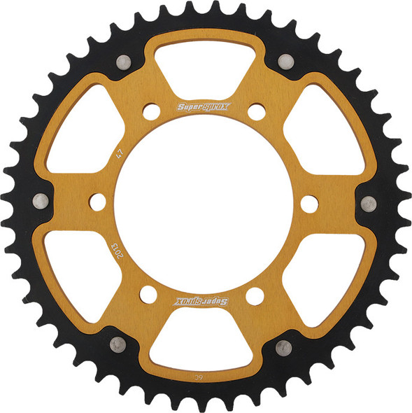 Supersprox Rear Stealth Sprocket Alu/Stl 47T-520 Gld Tri Rst-2013-47-Gld