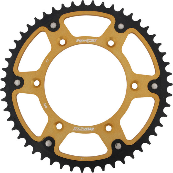 Supersprox Rear Stealth Sprocket Alu/Stl 51T-520 Gld Husq/Ktm Rst-990-51-Gld