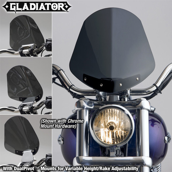 National Cycle Gladiator Windshield W/Black Mounts (Dark Tint) N2703