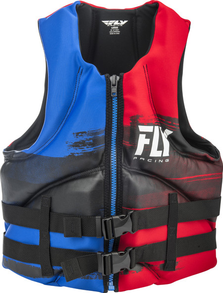 Fly Racing Mens Neoprene Life Jacket Red/Blue/Black Md 142424-500-030-18