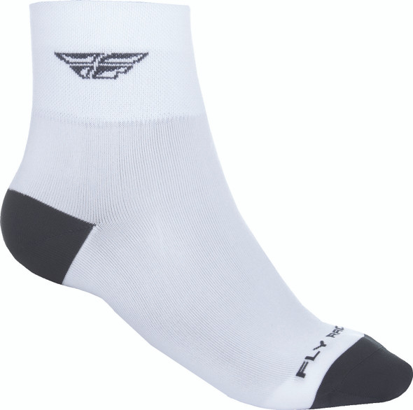 Fly Racing Shorty Socks White/Black Lg/Xl 350-0384L
