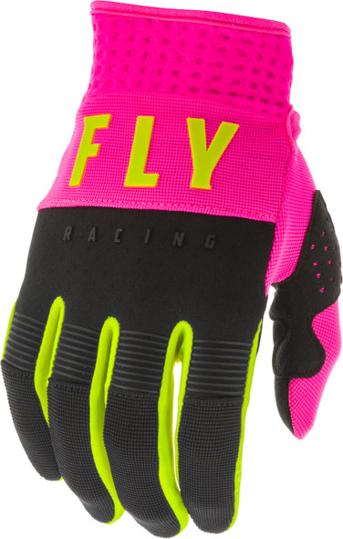Fly Racing F-16 Gloves Neon Pink/Black/Hi-Vis Sz 01 373-91601