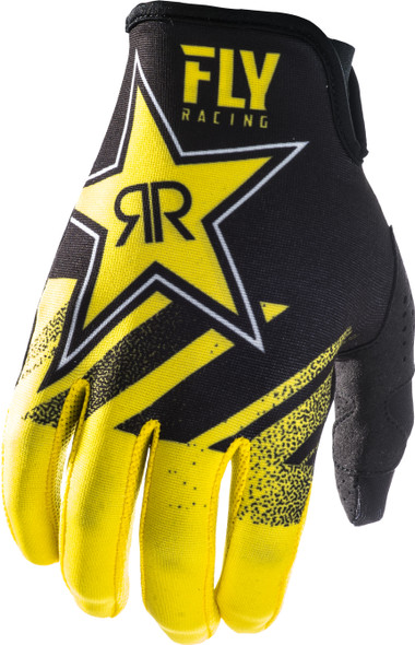 Fly Racing Lite Hydrogen Rockstar Gloves Yellow/Black Sz 11 372-01811