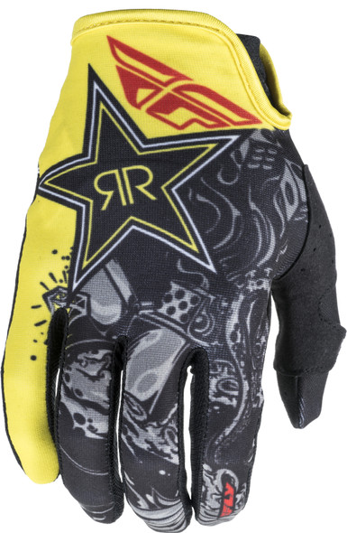 Fly Racing Lite Rockstar Gloves Black/Yellow Sz 10 371-01910