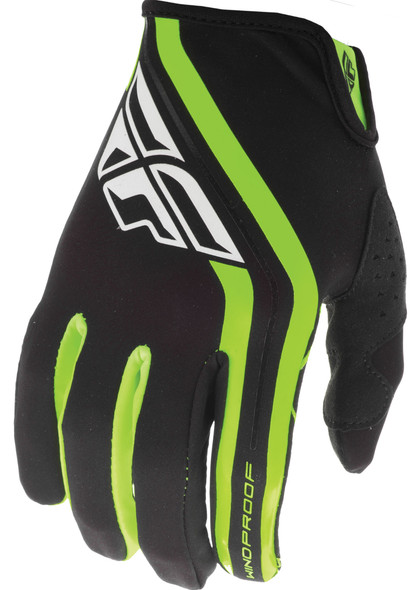 Fly Racing Youth Windproof Gloves Black/Hi-Vis Sz 06 371-14906