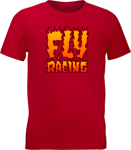 Fly Racing Youth Fly Fire Tee Red Ys 352-0656Ys