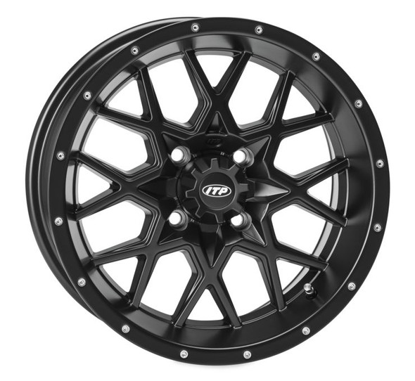 ITP Hurricane Alloy Aluminum Wheels Matte Black 1621965017B