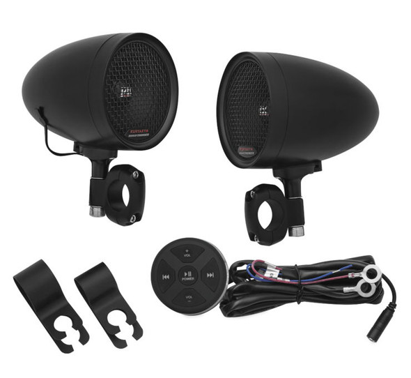 Kuryakyn Bluetooth RoadThunder Speaker Pods with Bluetooth Audio Controller by MTX Satin Black 2713