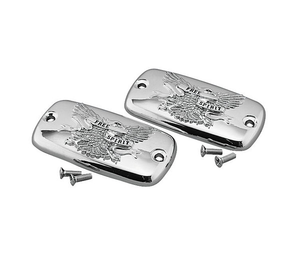 Show Chrome Accessories Free Spirit Master Cylinder Covers Chrome 2-447