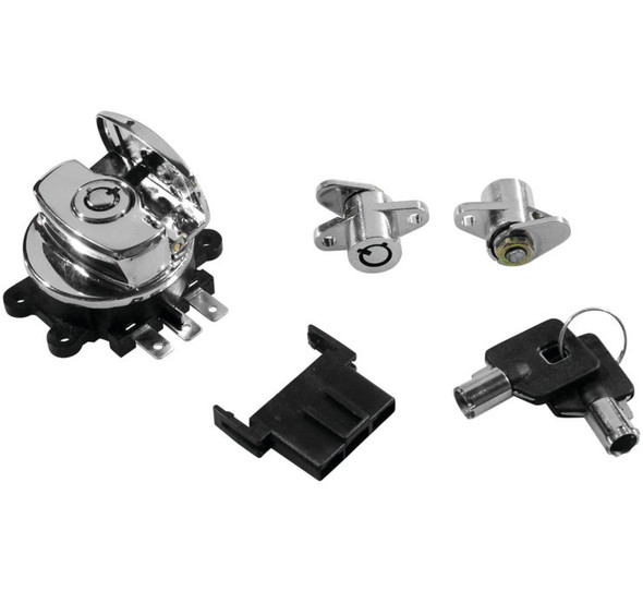Biker's Choice Ignition Switch and Saddlebag Lock Kit Chrome 78404