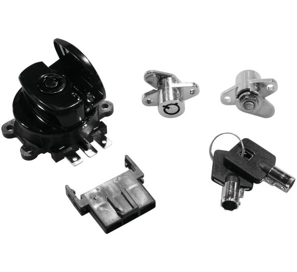 Biker's Choice Ignition Switch and Saddlebag Lock Kit Black 78404B