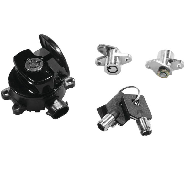 Biker's Choice Ignition Switch and Saddlebag Lock Kit Black 78403B