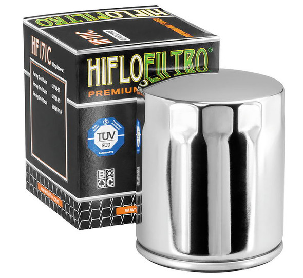 Hiflofiltro Oil Filters Chrome Stock HF171C