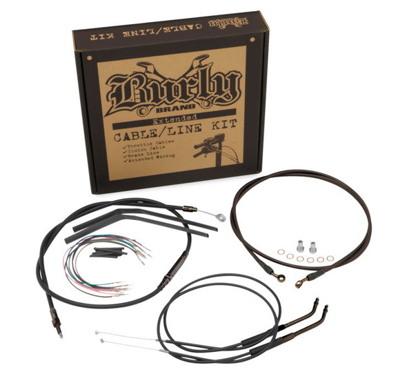Burly Brand T-Bar Cable and Brake Line Kits Black 10 in. B30-1139