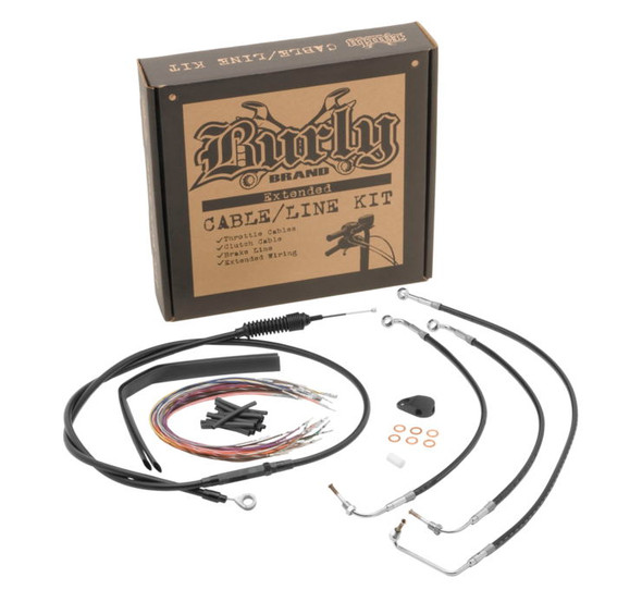 Burly Brand Cable and Brake Line Kits Black 13" B30-1234