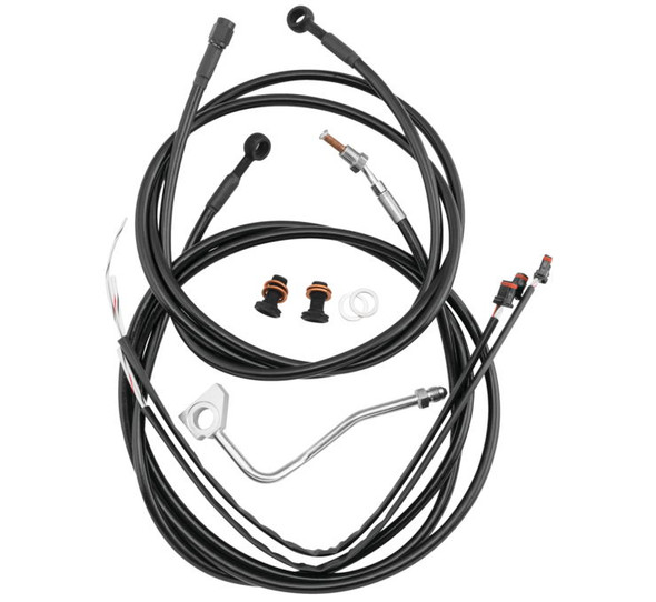 Burly Brand Cable and Brake Line Kits Black 15" B30-1277