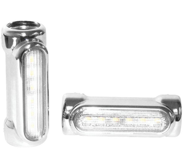 Letric Lighting Co. Engine Guard Mounted Lights Chrome With White/Amber LLC-EGL-C