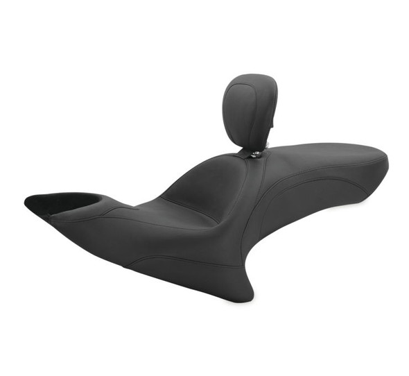 Mustang Wide Touring One-Piece w/Driver Backrest Black 79566
