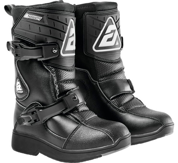 Answer Racing Youth Pee Wee Boots Black/Black Youth 12 0410-2307-0013