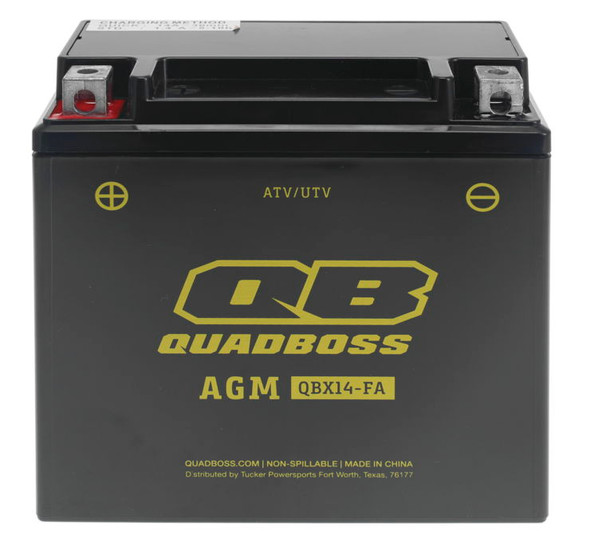 QuadBoss Maintenance-Free AGM Batteries HTX14-FA-QB Battery 12V Battery 151mm L x 87mm W x 146mm H HTX14-FA-QB