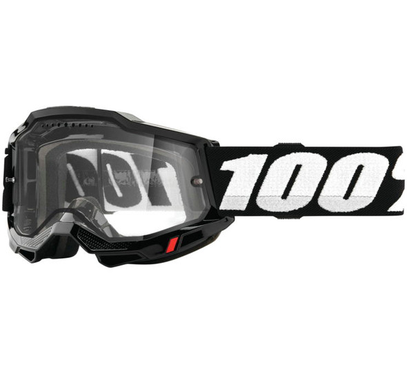 100% Accuri 2 Enduro MTB Goggles Black with Clear Lens 50016-00001