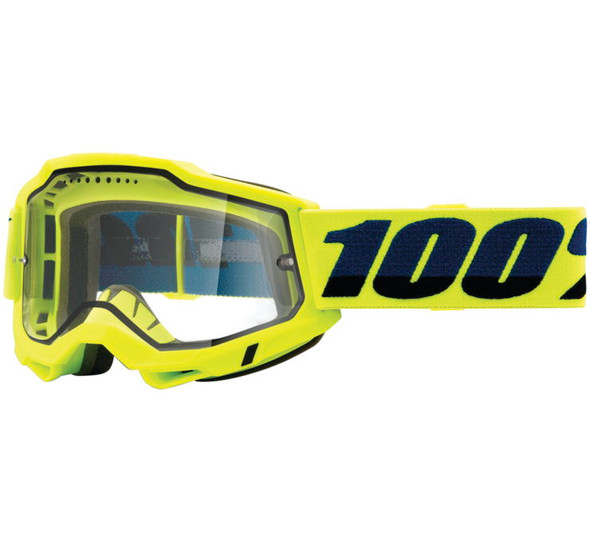 100% Accuri 2 Enduro MTB Goggles Fluorescent Yellow with Clear Lens 50016-00003