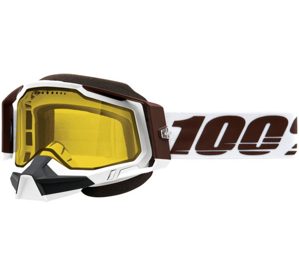 100% Racecraft 2 Snow Goggle Snowbird with Yellow Lens 50122-608-06