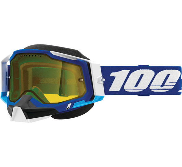 100% Racecraft 2 Snow Goggle Blue with Yellow Lens 50122-608-02