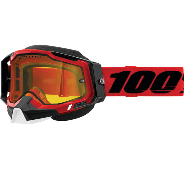 100% Racecraft 2 Snow Goggle Red with Yellow Lens 50122-608-03