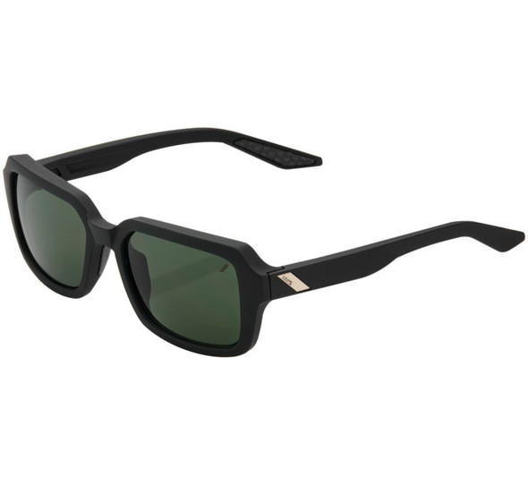 100% Rideley Sunglasses Soft Tact Black with Grey/Green Lens 61044-127-01