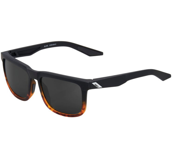 100% Blake Sunglasses Soft Tact Fade Black with Havana Lens 61029-265-01