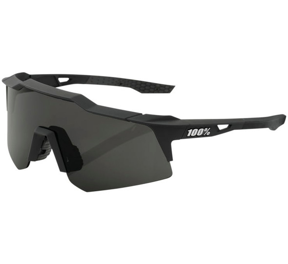 100% Speedcraft XS Sunglasses Soft Tact Black with Smoke Lens 60009-00000