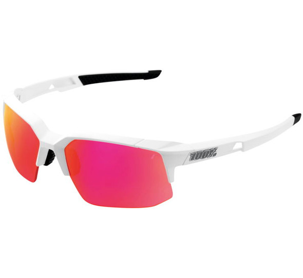100% Speedcoupe Sunglasses Soft Tact Off-White with Purple Lens 61031-010-72