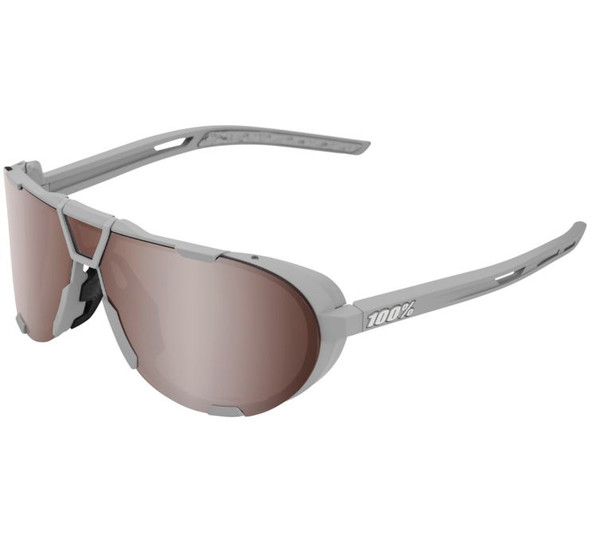 100% Westcraft Sunglasses Soft Tact Cool Grey with HiPer Crimson Silver Lens 61046-469-01