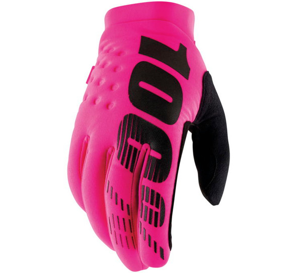 100% Men's Brisker Cold-Weather Gloves Neon Pink XL 10016-493-13