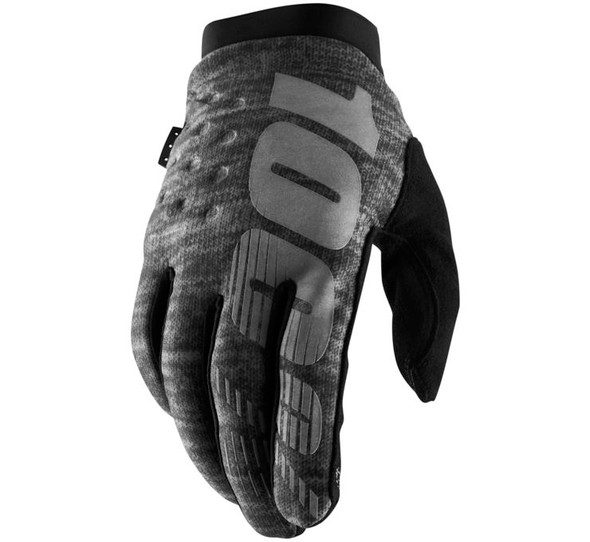 100% Men's Brisker Cold-Weather Gloves Grey L 10003-00022