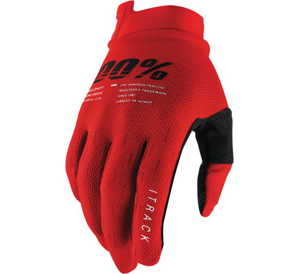 100% Men's iTrack Gloves Red S 10008-00015