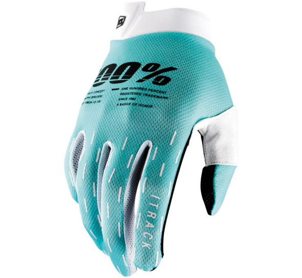 100% Men's iTrack Gloves Aqua M 10015-481-11