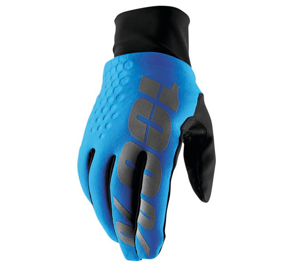 100% Men's Hydromatic Waterproof Brisker Glove Cyan/Black/Grey S 10010-002-10