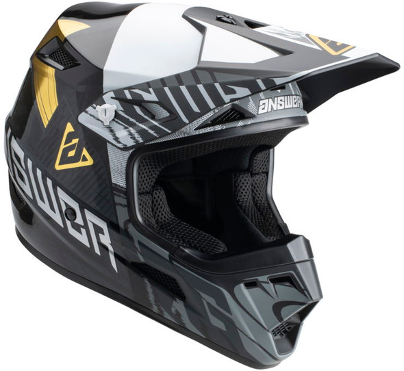 Answer Racing A23 AR3 Ronin Helmet Black/White/Gold L 447706