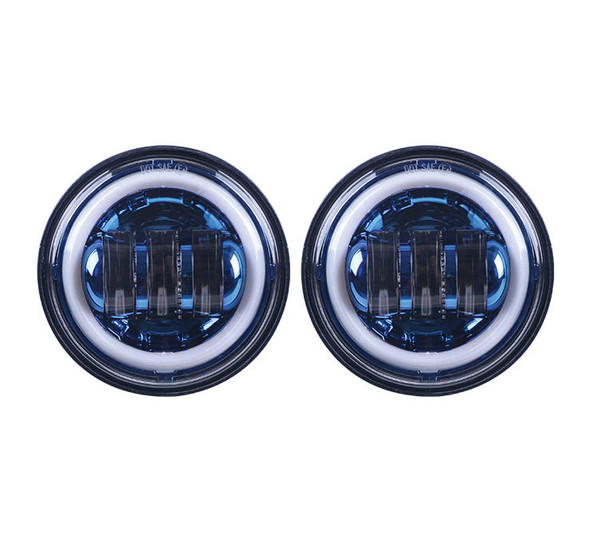 Letric Lighting Co. Color Collection LED Headlights 4.5" Blue Full Halo LLC-LPL-NH