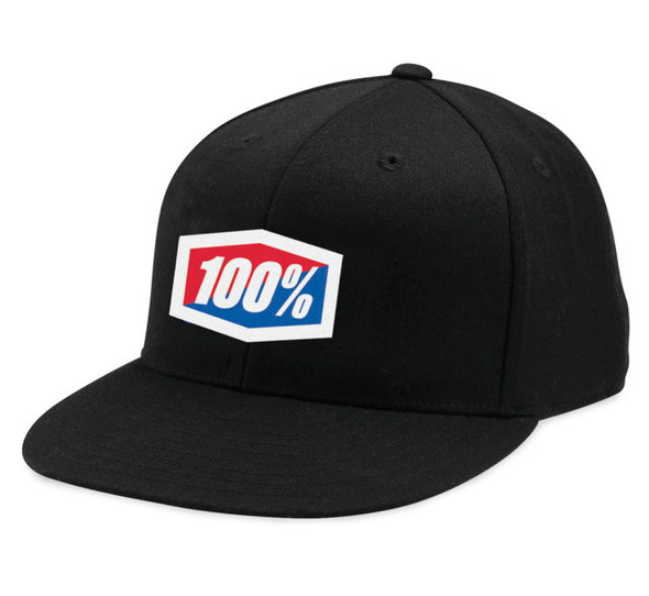 100% Men's Official Hat Black L/XL 20043-00003