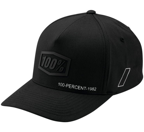 100% Men's Shadow FlexFit Hat Black S/M 20092-001-17
